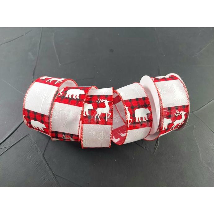 

Termantab] Pita Natal Christmas - Kanvas -Rusa ; Lebar 5 cm ; Panjang 10 yard