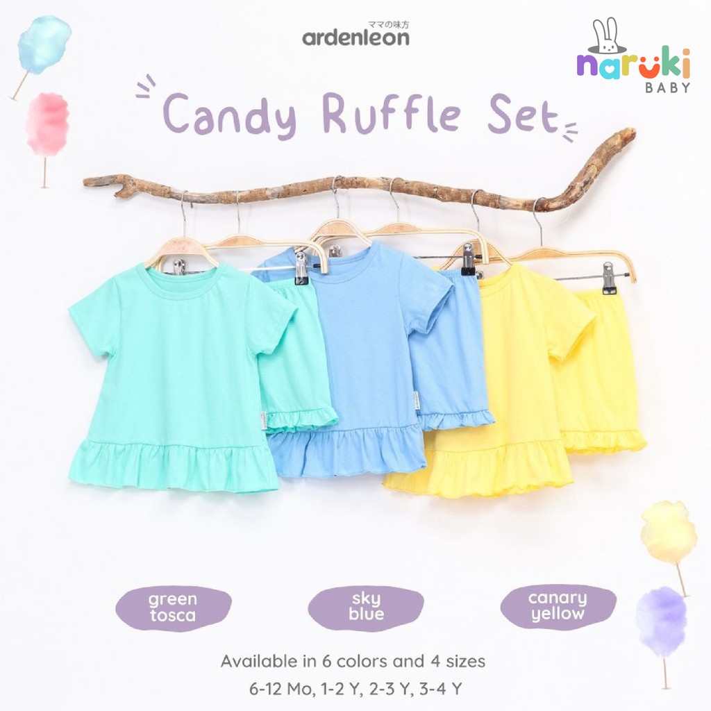 Ardenleon Candy Ruffle Set Girl Arden Leon Baju Setelan Anak Perempuan