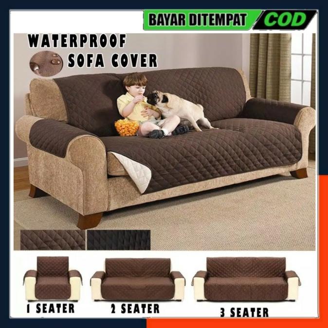 SARUNG SOFA PROTECTOR WATERPROOF COVER SOFA ANTI TAHAN AIR 123 SEATER