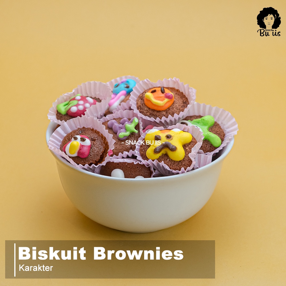 

250gram Biskuit Brownies Coklat Kering Karakter Mangkok Kertas Snack Bu iis Cemilan Sukabumi