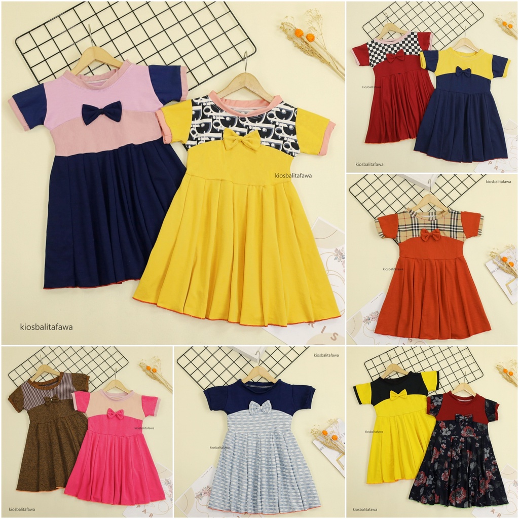 Dress Kelly uk Bayi - 6 Tahun / Dres Pesta Anak Cewek Murah Baju Balita Perempuan Harian Gaun Import