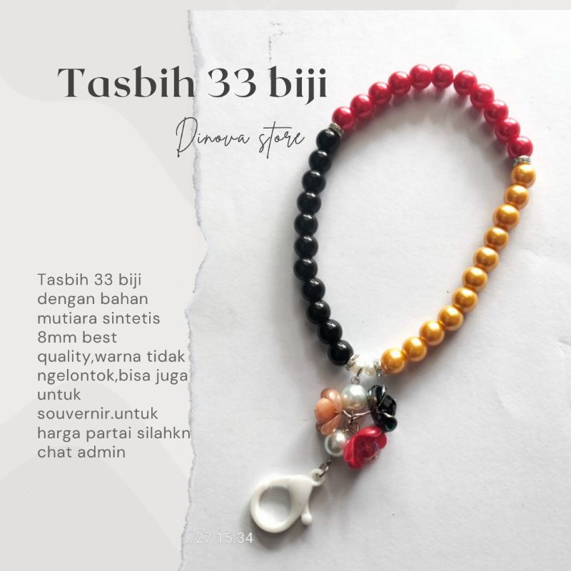 TASBIH 33 BUTIR/TASBIH 3 WARNA/tasbih mutiara