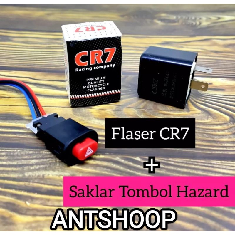 Flaser Sen Cr7 +Saklar Tombol Hazard On Of Lampu Motor