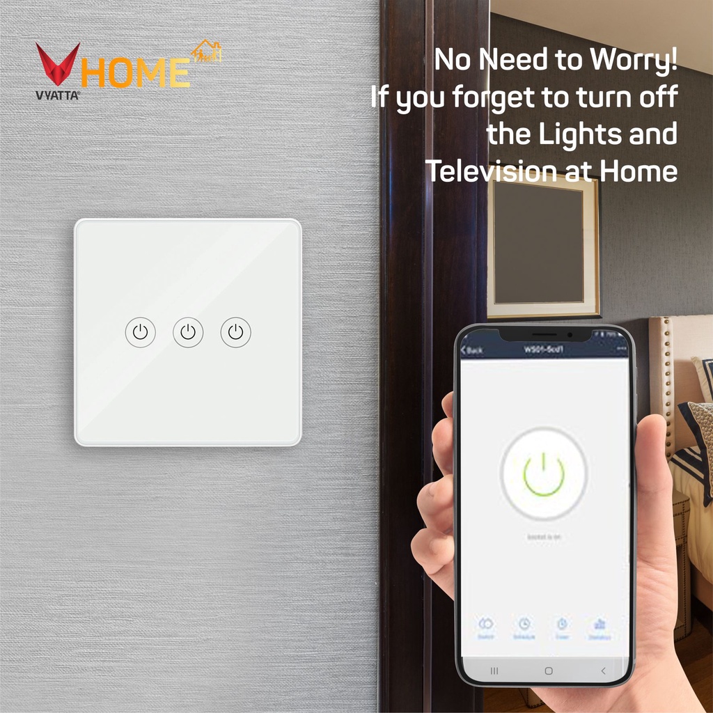 VYATTA VHOME SMART WALL SWITCH SAKLAR PINTAR 1 2 3 GANG EU SMART HOME