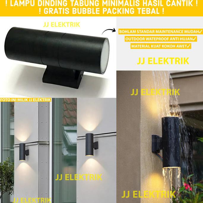 Lampu Dinding Minimalis Outdoor Teras Taman Tempel Hias Tabung 2 Arah - Tanpa-Bohlam Terlaris