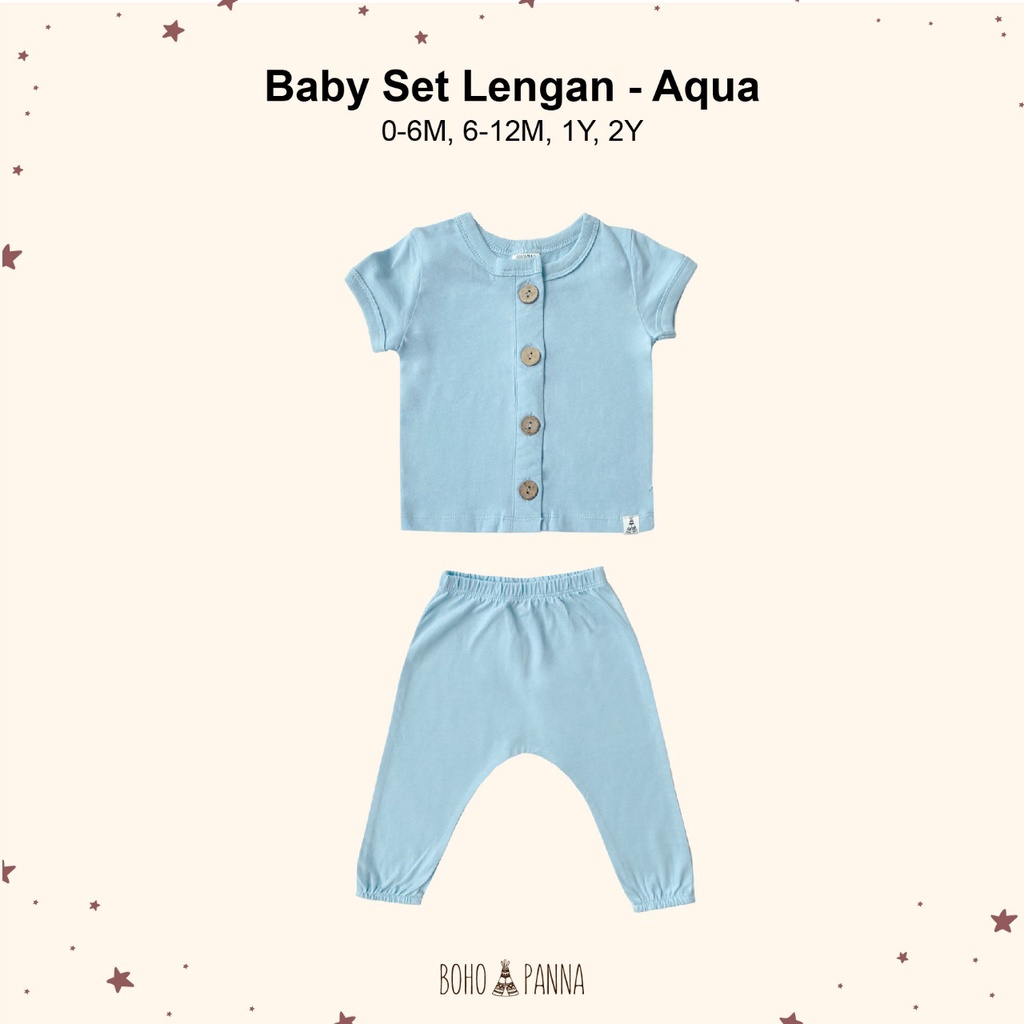 BOHOPANNA Baby Set Lengan Setelan Bayi Pendek Panjang Warna Polos