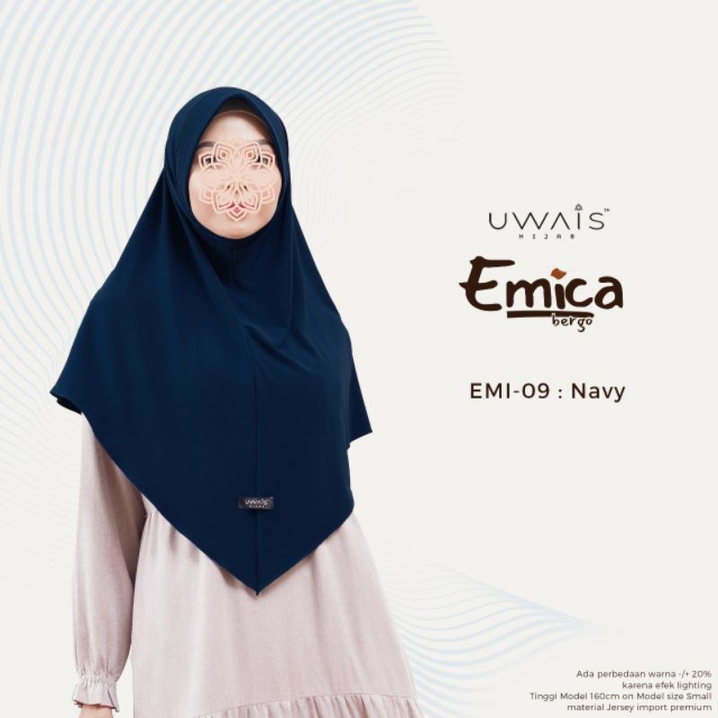 Jilbab bergo kerudung murah jersey softpad uwais hijab ready emica size reguler