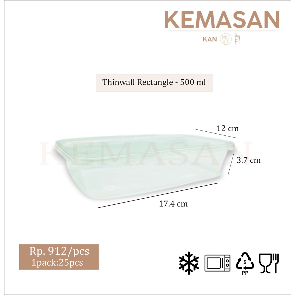 Jual Thinwall Rectangle Thinwall Persegi Panjang Kotak Makan