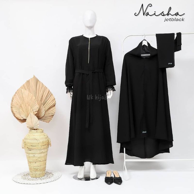 SET GAMIS NAISHA JETBLACK NEW