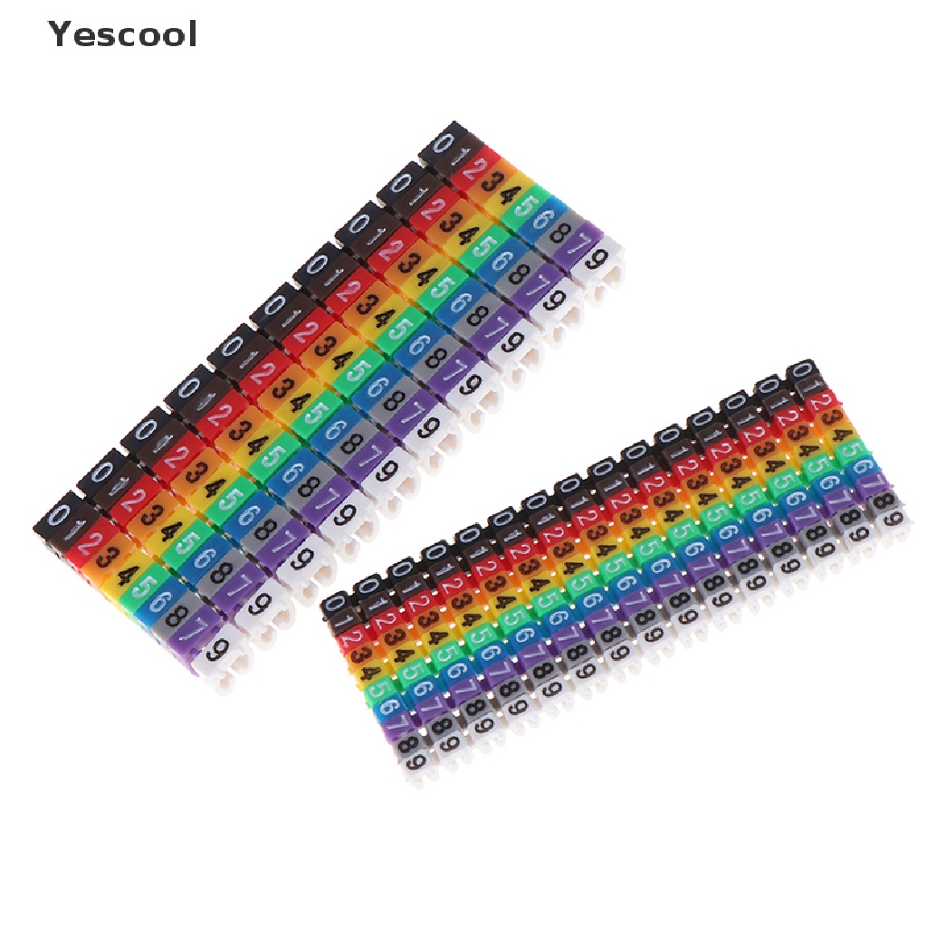 Yescool Label Penanda Angka Tipe C Warna-Warni Untuk Kabel 1.5 / 2.5 / 4 / 6mm2