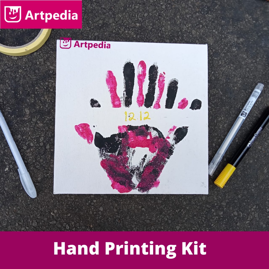 

VIRAL Hand Printing Kit Artpedia - DIY KIT - Painting kit couple Paket Cat Jari