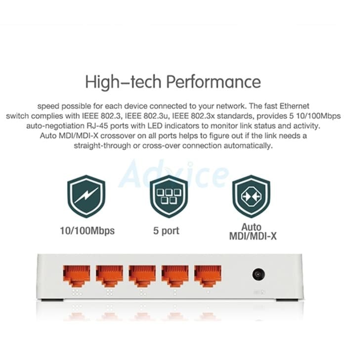 TOTOLINK S505 5-PORT 10/100 MBPS DESKTOP SWITCH