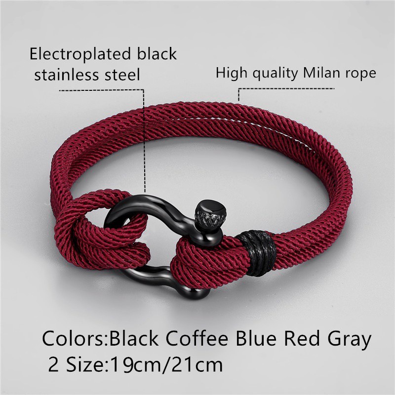 Gelang Pria Milan Rope Premium - Titanium Stainless Steel