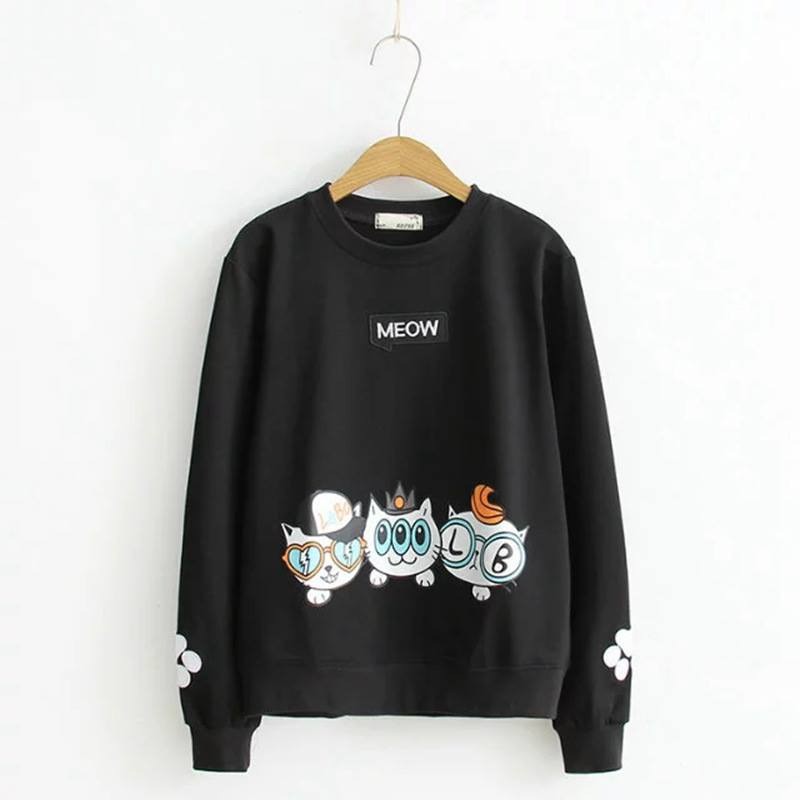 Bess - Sweater Murah Wanita / Sweater Lengan Panjang CAT MEOW