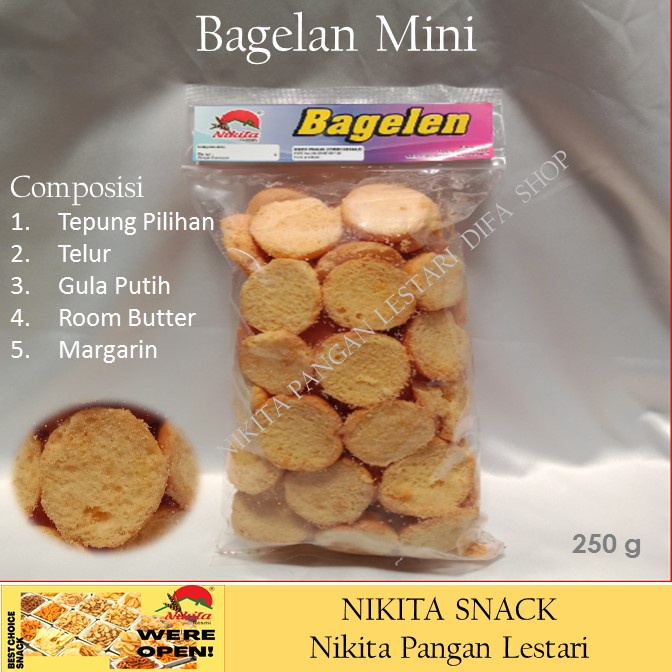 bagelan mini 250g,manis,kue kering,camilan keluarga DIFA Shop