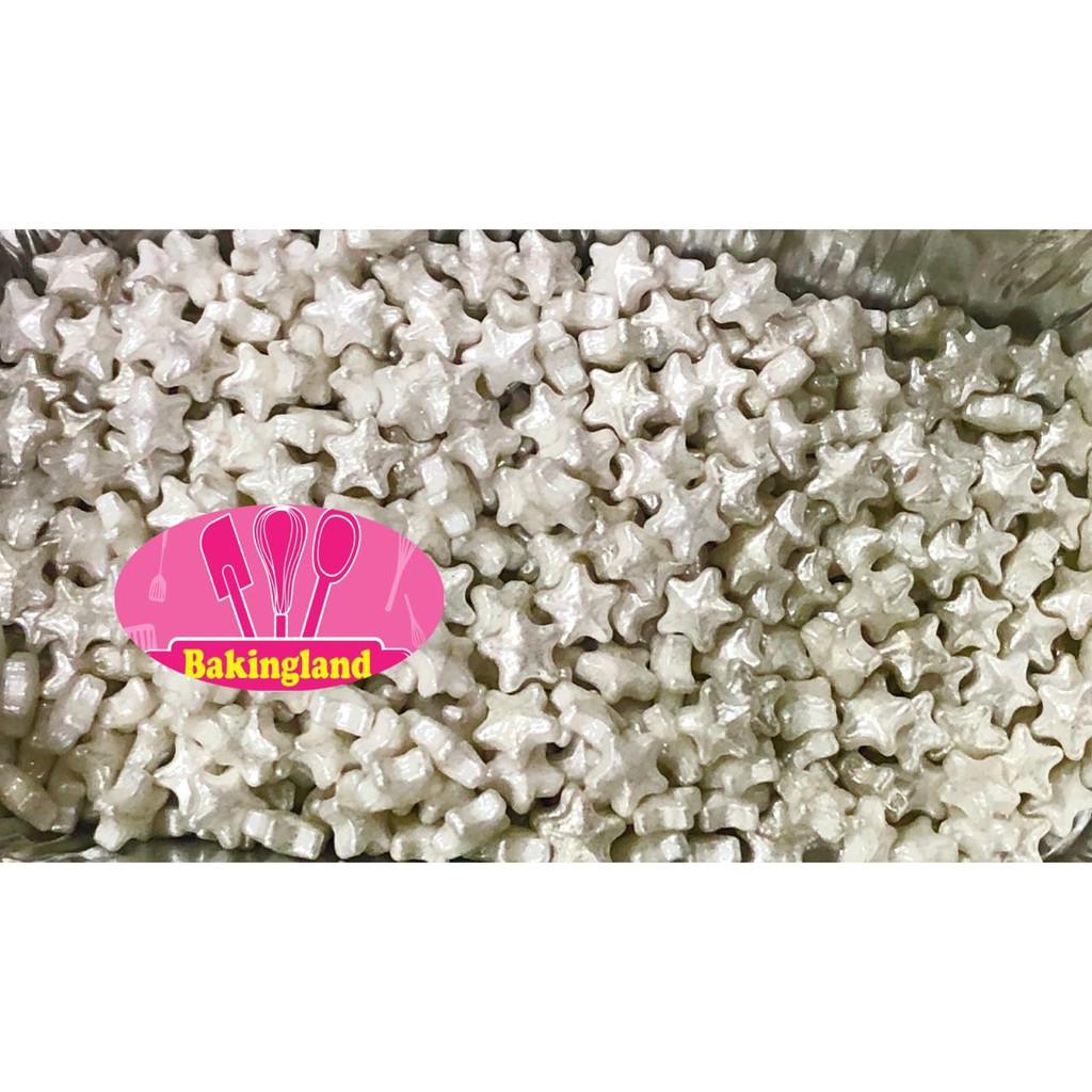 

sprinkle bintang silver hiasan kue