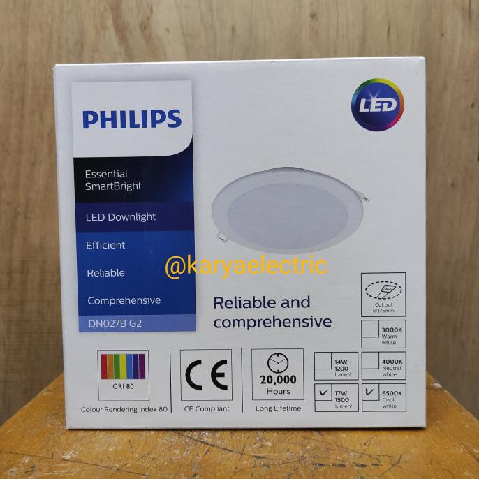 LAMPU DOWNLIGHT LED PHILIPS PANEL INBOW DN027B 17WATT 17W PUTIH