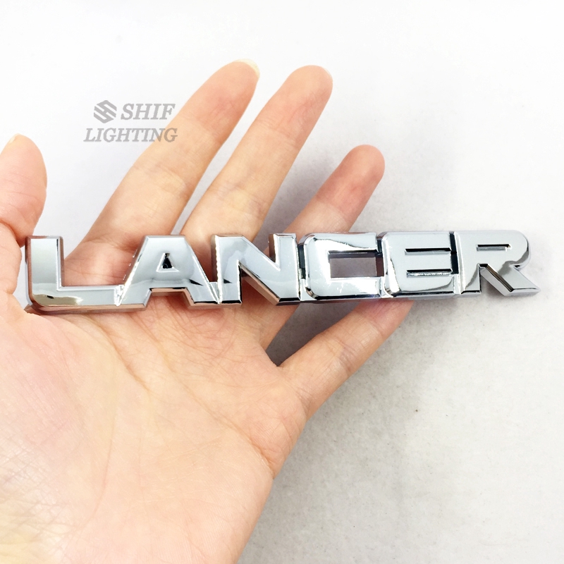 1 x ABS Chrome LANCER Letter Logo Car Auto Rear Emblem Badge Sticker Decal For MITSUBISHI LANCER