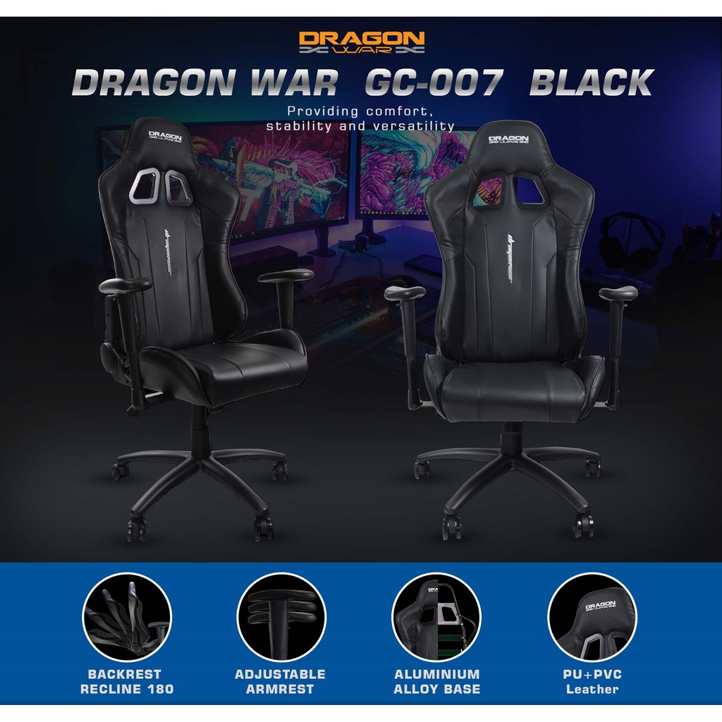 DRAGONWAR GC-007 PRO GAMING CHAIR DRAGON WAR GC 007 GC007 KURSI GAMING