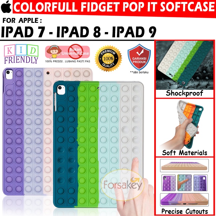 ipad generasi 7 8 9 10 2 inch 2019 2020 2021 7th 8th 9th gen fidget pop it soft case casing cover sa