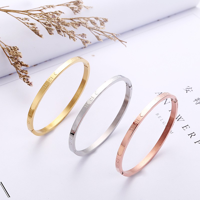 [NEW] Gelang bangle wanita titanium korea anti karat import hadiah cewek GK016 kekinian