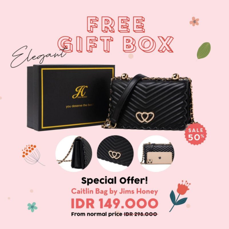 CAITLIN ❤️ GRATIS BOX ❤️ JIMSHONEY TAS KEKINIAN ORIGINAL FORMAL DAILY PESTA KONDANGAN JIMS HONEY