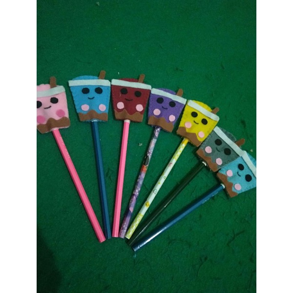 

pensil hias flanel bentuk boba