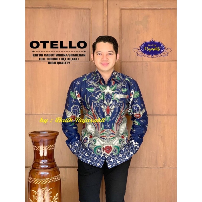 BATIK OTELLO FULL FURING KATUN HALUS CABUT WARNA SIZE M-XXL ASLI SOLO