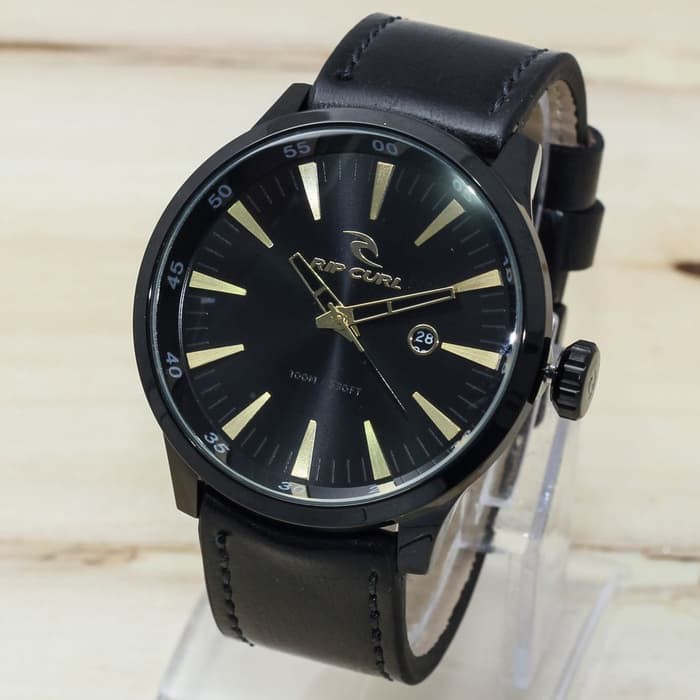 JAM TANGAN PRIA RIPCURL KULIT TANGGAL BLACK