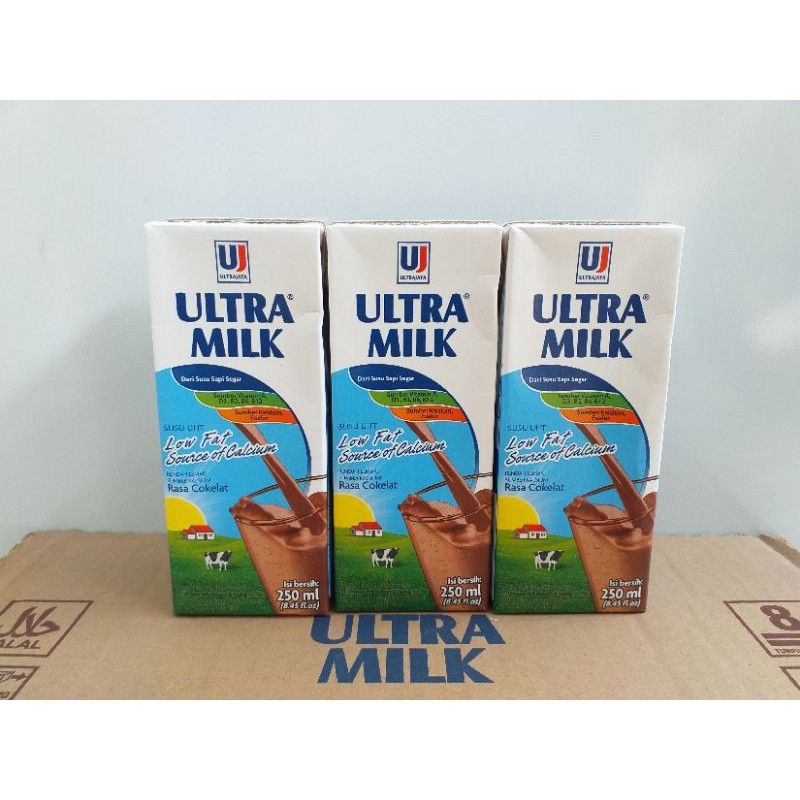 

Susu Ultra Milk Low Fat Cokelat 250 ML