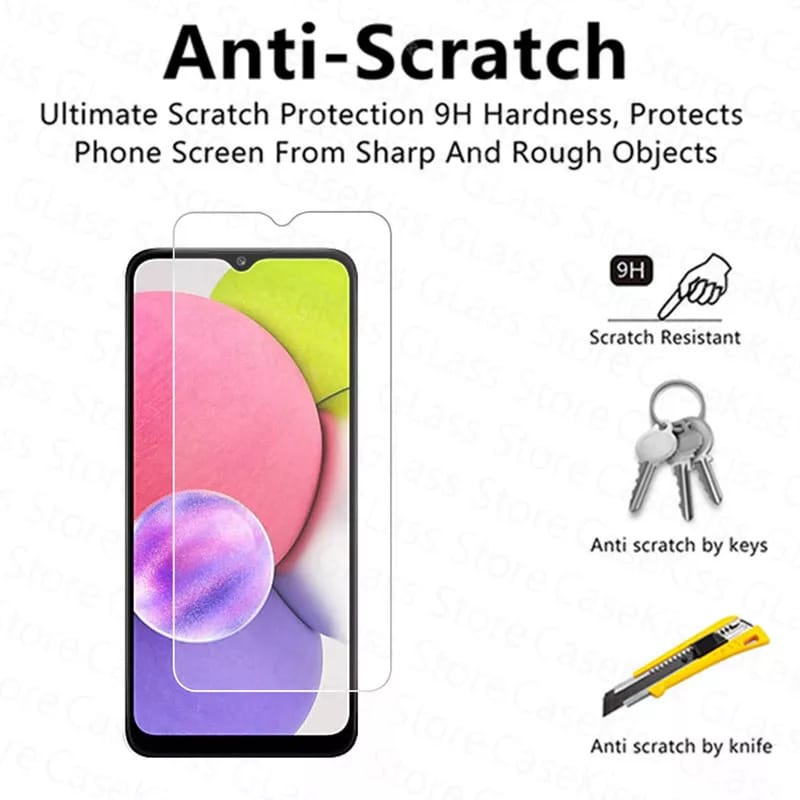 PROMO Tempered Glass SAMSUNG A03s Full Layar List Hitam&amp;Bening Screen Guard Protector Antigores Kaca