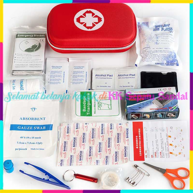◔‿◔ First Aid Kit Emergency Kit - Tas Obat Kotak P3K Darurat Isi Lengkap 18 in 1