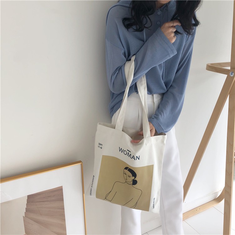 TC-49 tas kanvas canvas wanita tote bag import jepang korea high quality