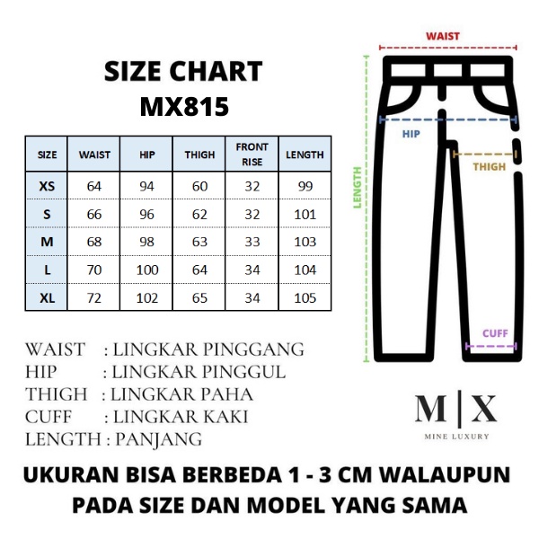 [CLEARANCE SALE] JEANS HIGHWAIST  CELANA PANTS WANITA CEWEK CULLOTE HW BAGGY DENIM MX815