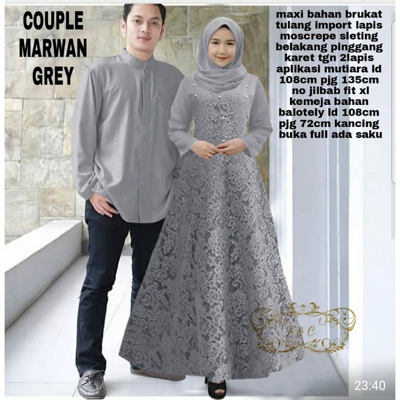 CP MARWAN MUTIARA, COUPLE PASANGAN, BRUKAT, MOSCREPE PREMIUM, GAMIS HIJAB MUSLIM, DRESS