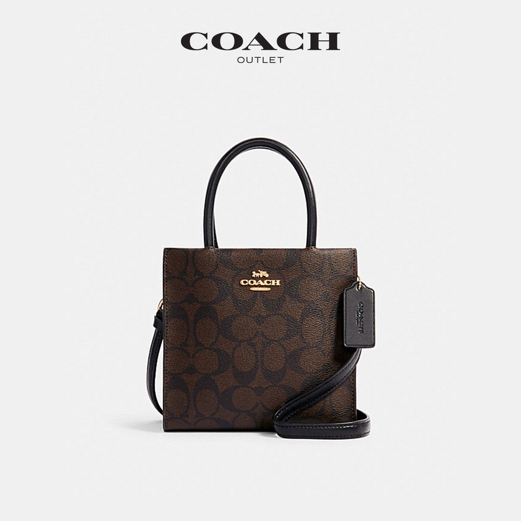 Coach Mini Cally Crossbody In Signature Canvas - Black Brown Vs12