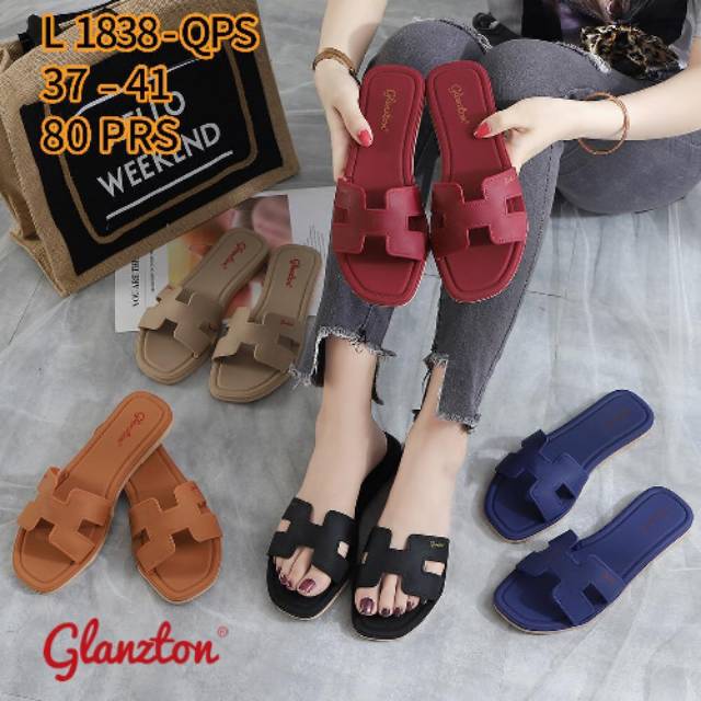 Sandal glanzton 1838-QPS sandal slop H jelly wanita