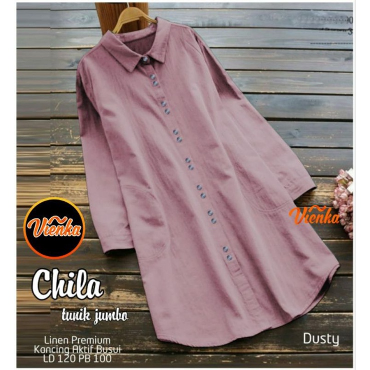 VIENKA CHILA | VEGA | INARA TUNIK JUMBO BAJU WANITA BIGSIZE OOTD HIJAB FASHION