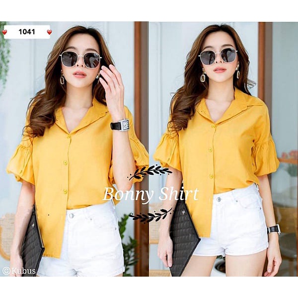 C17 Bonny Shirt 1041 Blouse Wanita Style Terbaru Baju Santai ootd