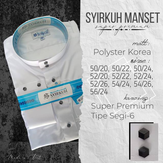 Jubah Syirkuh Manset Kancing Super Premium  -Viet