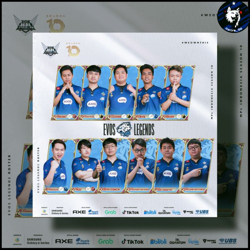 (PROMO HARI INI) POSTER TEAM MPL EVOS RRQ BIGETRON ALTER EGO 2022