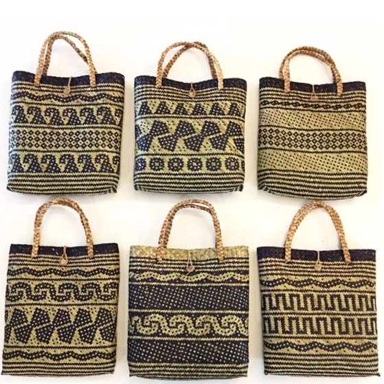 KAMILSHOPE TAS PASAR ANYAMAN TRADISIONAL KERANJANG BELANJA PURUN TAS ROTAN BAMBU