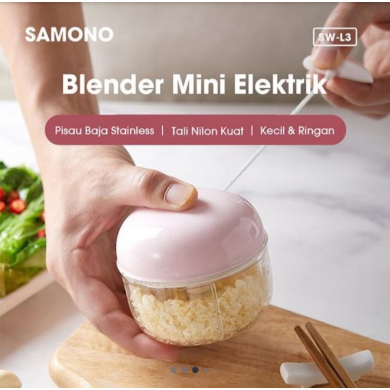 SAMONO SW-L3 BLENDER MINI MANUAL 0.2L GARLIC CHOPPER WITH STAINLESS