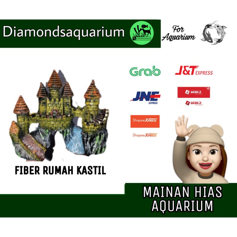 MAINAN HIAS AQUARIUM FIBER RUMAH KASTIL