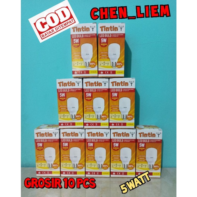 Lampu Bohlam Les Capsule TINTIN 5watt Paket 10pcs