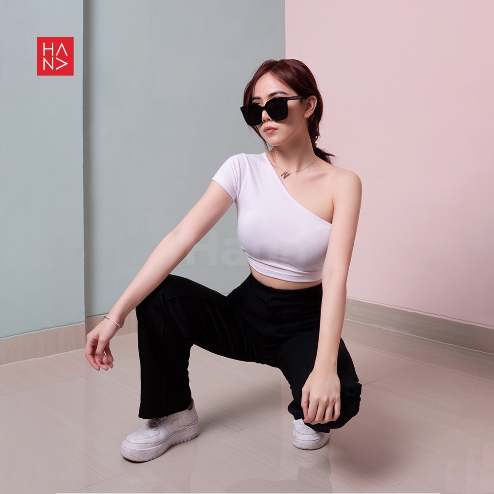 Hana Fashion - Jennie One Shoulder Crop Top - CT131