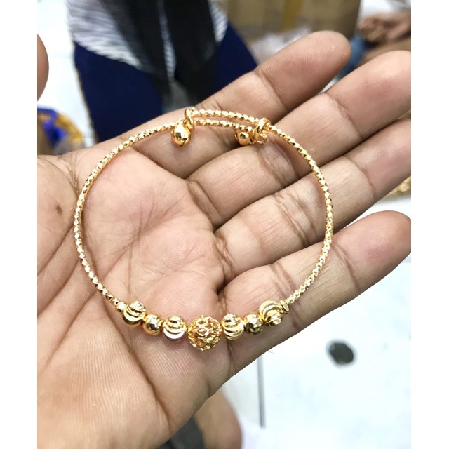 Gelang tangan wanita kroncong pentol lapis emas yaxiaya gelang