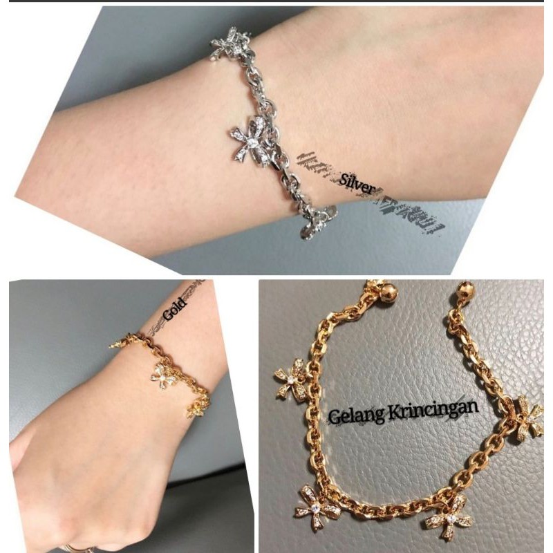 Gelang tangan krincingan silver gold Premium quality lapis emas Anti karat gkk2