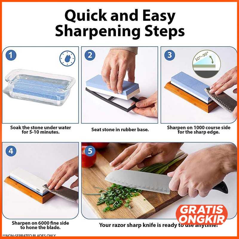 Batu Pengasah Pisau Whetstone Knife Sharpener 3000-8000