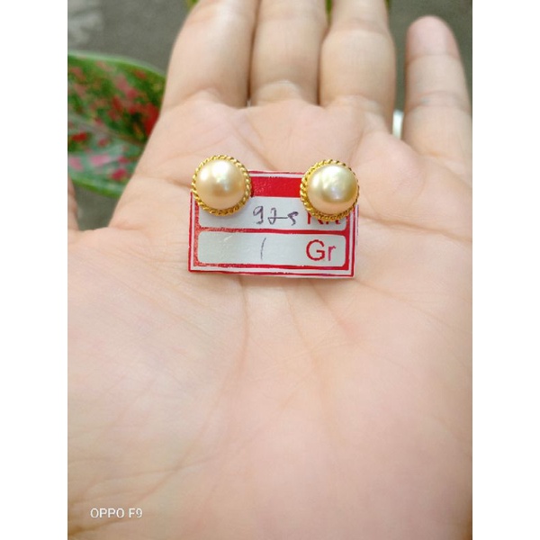 giwang perak asli 925 lapis emas 22karat